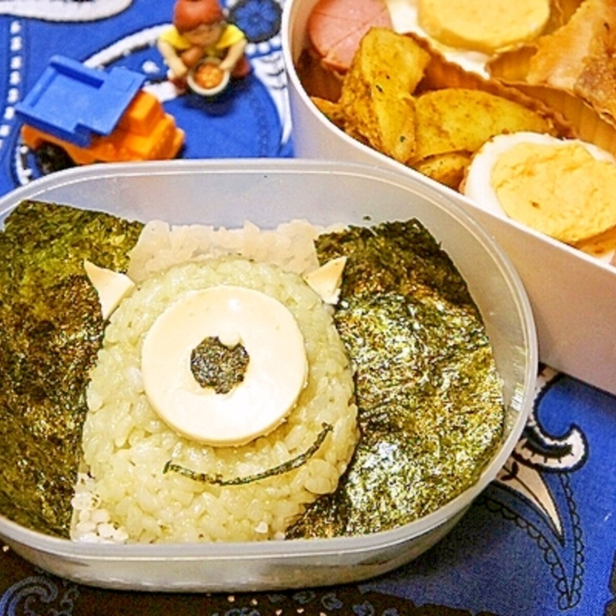 デコふりde簡単に モンスターズインクのマイク弁当 レシピ 作り方 By プッチン5903 楽天レシピ デコふりde簡単に モンスターズインクのマイク弁当 レシピ 作り方 By プッチン5903 楽天レシピ